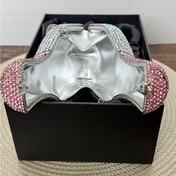 Champagne Bottle Rhinestone Encrusted Clutch w/ Chain – Sweet Bubbly Edition - Picture 8 of 12